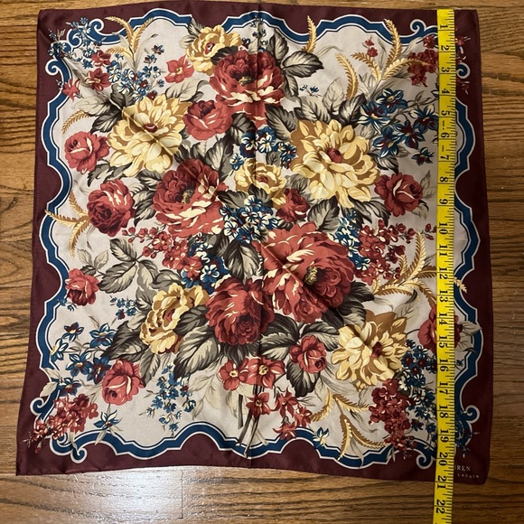 vintage ralph lauren silk English Garden Bohemian floral scarf - Picture 5 of 7